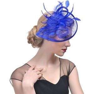 PENNY Mesh Hat Fascinator Blue